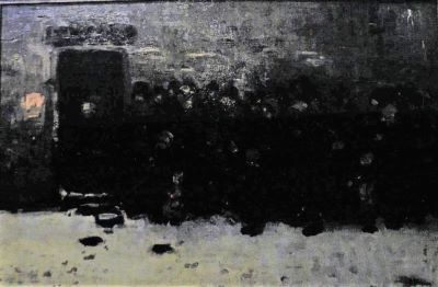pictură de șevalet - Stoenescu, Eustațiu; Coadă la pâine