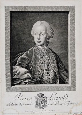 gravură - Trattner, Johann Thomas; (EX.); Peter Leopold, Arhiduce de Austria, Mare Duce al Toscanei (În registrul inventar: „Portret Pierre Leopold”)