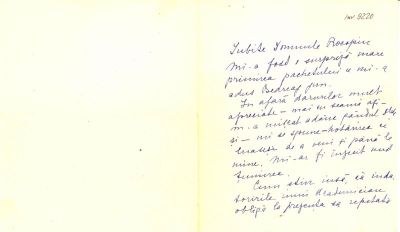 scrisoare - Dragomir Hurmuzescu; prof. Dragomir Hurmuzescu către prof. Ștefan Procopiu