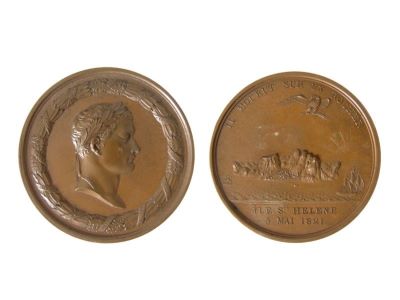 Medalie dedicată decesului lui Napoleon Bonaparte