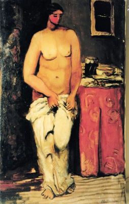 pictură - Eleutheriade, Michaela; Nud și masă roz