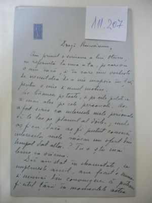  ; Scrisoare Nicolae Titulescu către Nicolae Raicoviceanu