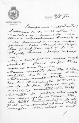 scrisoare - Vaida Voevod, Alexandru; A. Vaida Voevod către soție, Budapesta, 4 februarie 1912