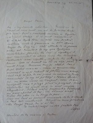 scrisoare - Lascăr Vorel; Lascăr Vorel către fratele său, Constantin Vorel