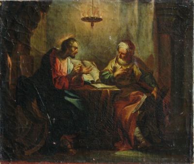 pictură de șevalet; Cristos de vorbă cu Nicodim ; pandant: Cristos și samariteana