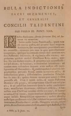 carte veche; Sacrosanti et Oecumenici Concilii Tridentini