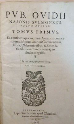 carte veche - Publius Ovidius Naso, autor; Pub. Ovidii Nasonis Sulmonens. Poetae Operum