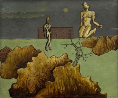 Pictură de șevalet - Brauner, Victor; Compoziție suprarealistă cu nud