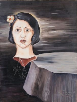Pictură de șevalet - Brauner, Victor; Fata și floarea (Portretul pictoriței Margareta Sterian)