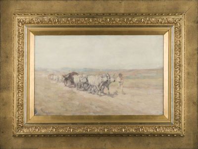Pictură de șevalet - Grigorescu, Nicolae; Car cu boi