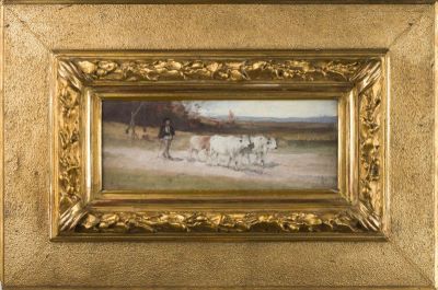 Pictură de șevalet - Grigorescu, Nicolae; Peisaj de vară cu boi și păstor