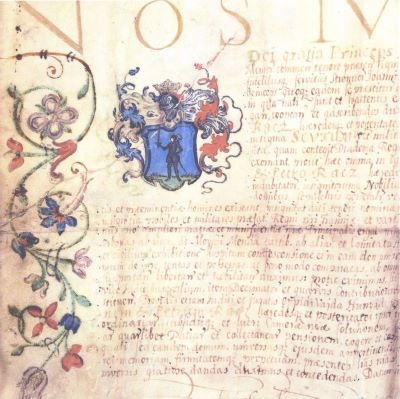 cancelaria Principelui Transilvaniei Mihai Apafi; Diplomă de înnobilare cu blazon, pecete, emisă de principele Transilvaniei, acordată fraților Ioan și Petru Racz