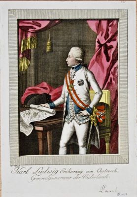 gravură - Mark, Quirinus; (SC.); Karl Ludwig Arhiduce de Austria, guvernator general al Țărilor de Jos