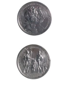 Medalie dedicată încoronării lui Carol VI și a Elisabetei Christina ca regi ai Boemiei