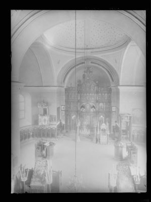 clișeu - Emil Fischer; Interior din biserica ortodoxă Rășinari