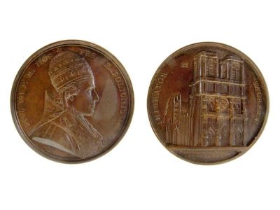 Medalie dedicată sosirii papei la Paris și încoronării lui Napoleon