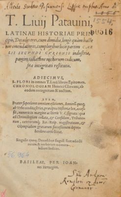 carte veche - Titus Livius, autor; T. Livij Patavini, Latinae Historiae