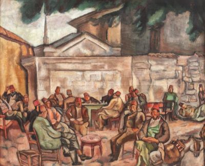 pictură de șevalet - Iser, Iosif; Cafeneaua din Bazargic
