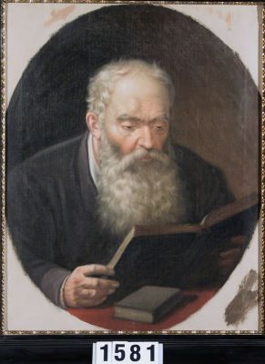 pictură de șevalet - Popp, Mișu; Tatăl pictorului citind