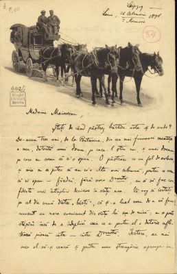 corespondență - Scrisoarea a fost redactată de Ion A. Rădulescu.; Scrisoare datată „Luni, 26 octombrie/ 7 noiembrie 1898, Leipzig“, adresată de Ion A. Rădulescu, Annei Maiorescu