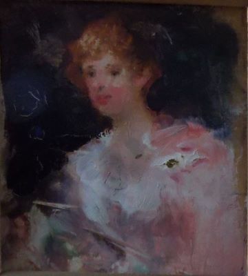 pictură de șevalet - Aman, Theodor; Portret în roz