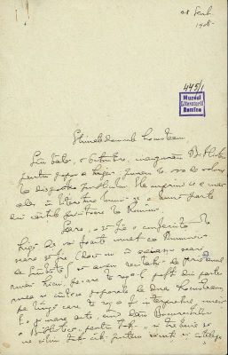 manuscris - Nicolae Iorga - autor; Scrisoare datată „28 septembrie 1908“, adresată de Nicolae Iorga lui Petre Locusteanu