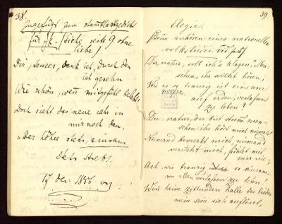 Titu Maiorescu - autor; Manuscris al lui Titu Maiorescu intitulat Poesie de X (III), datând din perioada studiilor gimnaziale și liceale de la Viena
