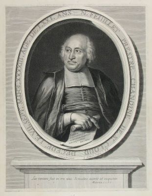 gravură - Edelinck, Gerard; (SC.); Compardel, Étienne (PX.); N. Feuillet Prestre Chanoine de St. Cloud (N. Feuillet, Preot Canonic la St. Cloud)