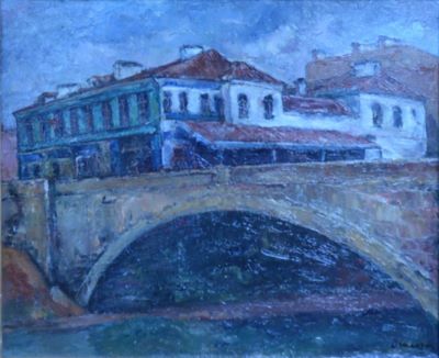 pictură de șevalet - Bunescu, Marius; Podul Dâmbovița