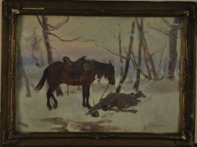 pictură de șevalet - Stoica Dumitrescu, Ion; Patrula ucisă