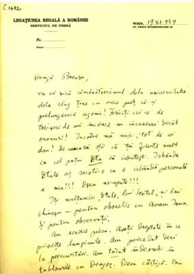 scrisoare - Blaga, Lucian; Blaga îi scrie lui Breazu despre „semănătorismul de la Universitatea din Cluj” și despre piesa „Avram Iancu”, dramă cu „un caracter baladesc”