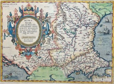 hartă - Giacomo (Jacopo) Gastaldi; Giacomo Gastaldi, Romania, 1584 (ed. Abraham Ortelius, Antwerpen, 1598).