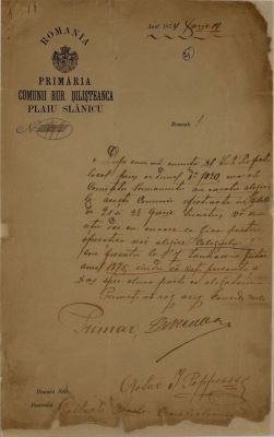 corespondență - Document redactat în cadrul Primăriei Zilișteanca; Scrisoare datată „14 decembrie 1874“, adresată lui Costache Canela Ciorogârleanu de primarul comunei rurale Zilișteanca din plaiul Slănic