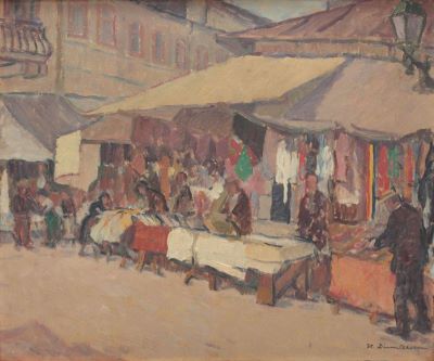 pictură de șevalet - Dimitrescu, Ștefan; Bazaca (Stămbării)