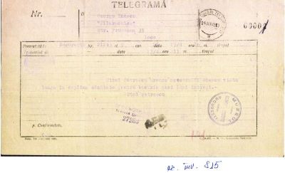 Petrescu, Constantin Titel; telegramă trimisă de Constantin Titel Petrescu lui George Enescu