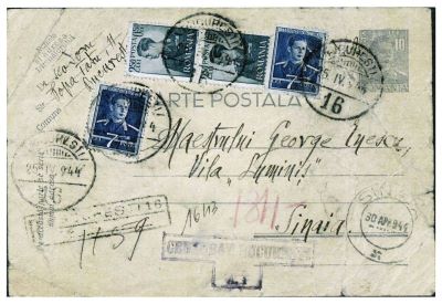 Olimpia Teodoru; Carte poștală trimisă de Olimpia Teodoru luiGeorge Enescu