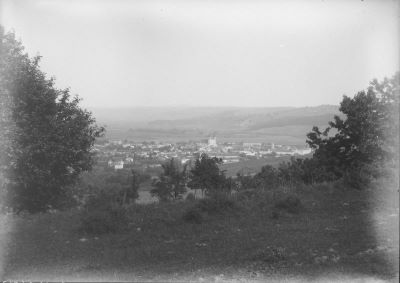 clișeu - Emil Fischer; Vedere panoramică asupra localității Dumbrăveni.