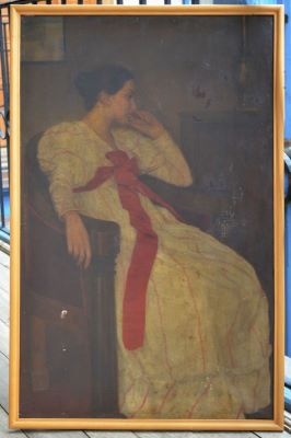 pictură de șevalet - Coulin, Arthur; Femeie în fața samovarului