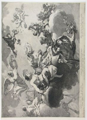 gravură - Dorigny, Michel; (SC.); Vouet, Simon; (PX.); [Triumful păcii]