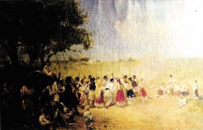 pictură de șevalet - Aman, Theodor; După culesul viei