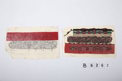 model de broderie - Achim Tănase; ”Brață” de margine și de mijloc, ciopradă la pieptarul de mireasă