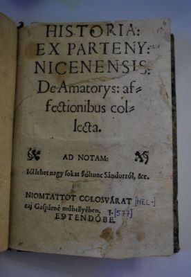 carte veche - [Szakmári Fabricius István]; Historia ex Parteny Nicenensis