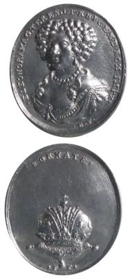 Medalion dedicat încoronării Eleonorei Magdalena ca împărăteasă romană