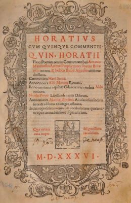 carte veche - Quintus Horatius Flaccus, autor; Horatius cum quinque commentis. Quin. Horatii Flacci poemata omnia