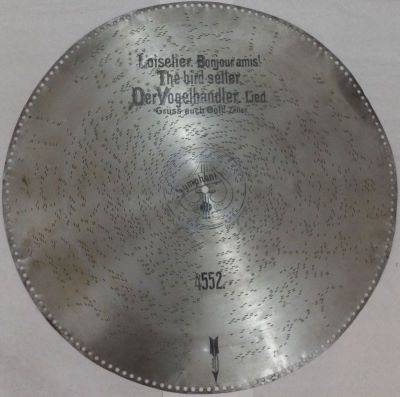 disc - Symphonion Musikwerke AG; perforat
