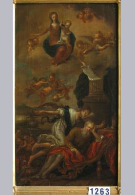 pictură de șevalet - Willebort, Thomas zis Bosschaert; Moșneag cu îngerul său păzitor