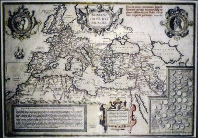 hartă - Ortelius, Abraham; Romanii Imperii Imago (Imperiul Roman)