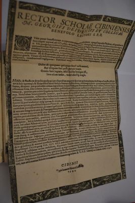 carte veche - Deidrich, Georg; [Programma ad magistros.] Rector scholae Cibiniensis m. Georgius Deidrichius …