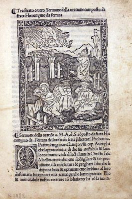incunabul - SAVONAROLA, HIERONYMUS; Trattato ovvero sermone dell'orazione A M.A.d.S.