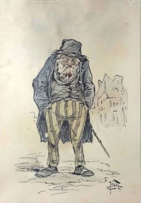 grafică de șevalet - Jiquidi, Constantin; Bătrân